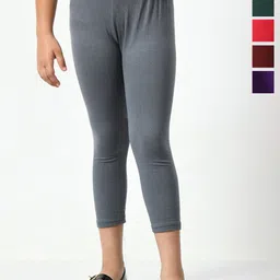 BAESD Girls Pack Of 6 Mid Rise Cotton Capris-picture-24