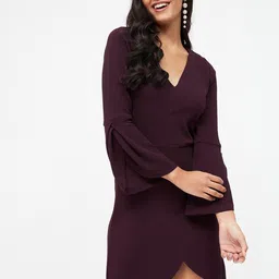 Kibo Burgundy Women Wrap Dress-image-62