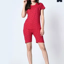 BAESD Pack Of 2 Conversational Printed Short Sleeves Pure Cotton T-Shirt With Shorts-picture-24