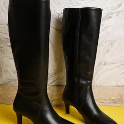 ELLE Women Textured High-Top Regular Boots-image-7