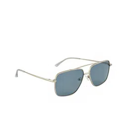 OPIUM Men Blue & Silver Rectangle Sunglasses image 1