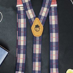 PELUCHE Men Brown & Black Checked Suspenders-picture-41