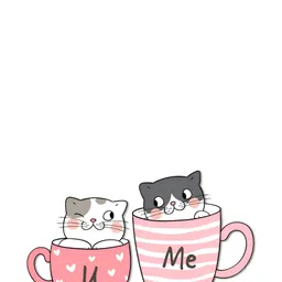 Bhai Please Pink You and Me Decorative Magnets image 1