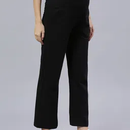 MomToBe Women Relaxed High-Rise Easy Wash Cotton Maternity Trousers-image-71