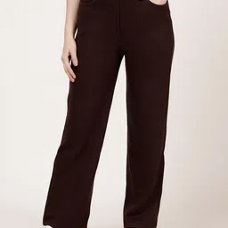 FUTURO Original Women Mid-Rise Flared Corduroy Parallel Trousers-picture-11