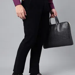 Hancock Men Solid Corduroy Slim Fit Formal Trousers-picture-16