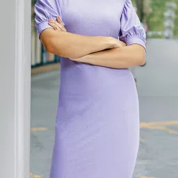 DressBerry Lavender Love Texture Knit Bodycon Dress-picture-13