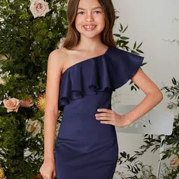 BAESD One Shoulder Ruffled Bodycon Dress-image-32
