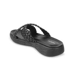 Mochi Women Black Open Toe Flats image 3