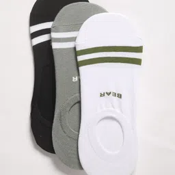 THE BEAR HOUSE Men Pack Of 3 Assorted Cotton Shoe Liners Socks-image-80