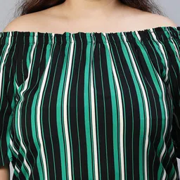 Oxolloxo Striped Off-Shoulder Bardot Top image 2