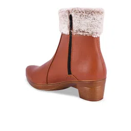 Shoetopia Women Tan Colored Solid Regular Boots image 4
