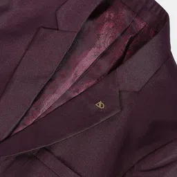 AD By Arvind Men Maroon Tailored-Fit Single-Breasted Formal 2 Piece Suits image 4
