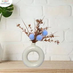 GW CREATIONS White Round Shaped Flower Vase image 2