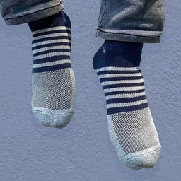 Heelium Men Pack Of 5 Striped Bamboo Breathable Ankle-Length Socks image 5