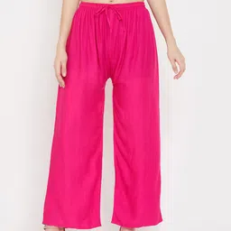 Clora Creation Pack of 2 Women Beige & Pink Solid Viscose Rayon Palazzos image 4