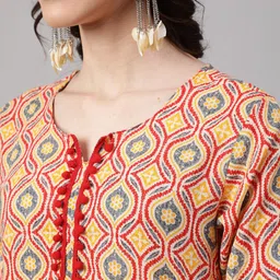 AKIMIA Geometric Printed Pure Cotton Kurti image 5