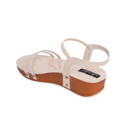 Funku Fashion Beige Platform Heels image 4