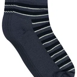 Heelium Men Pack of 5 Grey Striped Bamboo Ankle-Length Socks image 3