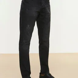Trendyol Men Black Low Distress Light Fade Jeans image 2