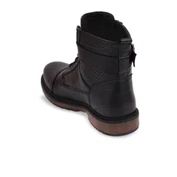 FAUSTO Men Textured Leather High-Top Lace-Up Boots image 3