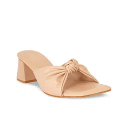 Cogner Cream-Coloured Embellished Party Block Mules with Bows image 5