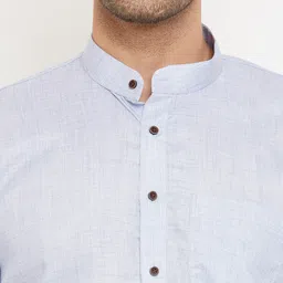 Armaan Ethnic Men Blue Solid Kurta image 3