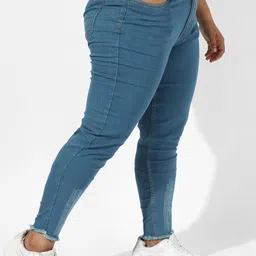 Instafab Plus Plus Size Women Jean Skinny Fit Mildly Distressed Stretchable Jeans image 4