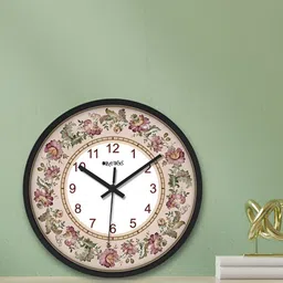 OLIVE TREE Black & White Printed Round Shaped Contemporary Analogue Wall Clock image 2