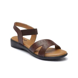 AROOM Textured Leather Open Toe Flats image 5