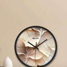 OLIVE TREE Black & Brown Printed Round Shaped Contemporary Analogue Wall Clock image 4