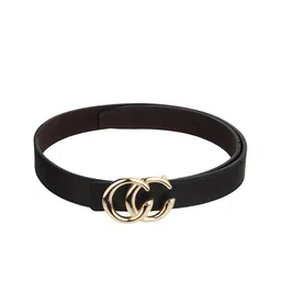 DressBerry Women Black Synthetic Leather Push Pin Belt image 5