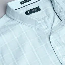 Thomas Scott Windowpane Checked Spread Collar Classic Slim Fit Casual Cotton Shirt image 4