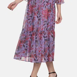 ISU Floral Printed Tiered Midi Skirt image 2