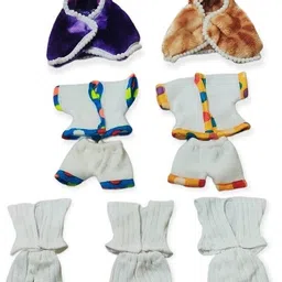 nini Laddu Gopal Ji 5 NO Winter Wear (2 Hoodi, 3 Inner, 2 Night Suit) (Random Color) Dress-picture-15