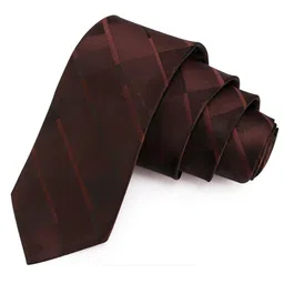 PELUCHE Men Brown Woven Design Broad Tie image 4