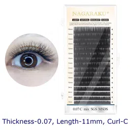 NAGARAKU Women Black W Eyelash Extension 4D Premade C Curl Eye Lashes image 2