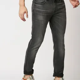 WAIMEA Men Slim Fit Low Distress Heavy Fade Cotton Jeans image 3