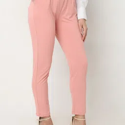 Smarty Pants Women Sharp Skinny Fit High-Rise Lint Free Cotton Pleated Formal Trouser image 4