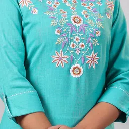 Amirah s Floral Embroidered Straight Kurta with Palazzos image 2