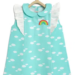 Tiber Taber Girls Conversational Printed Peter Pan Collar Flutter Sleeve A-Line Dress image 3