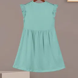 HELLCAT Girls Printed Cotton Flutter Sleeve A-Line Dress image 2