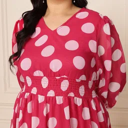 DEEBACO Plus Size Ethnic Motifs Print Georgette Maxi Dress image 2