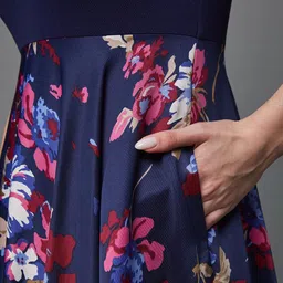 Miss Chase Navy Blue Floral Print Maxi Dress image 2