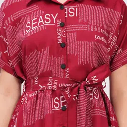 KALINI Women Typography Printed Shirt Midi Dress image 4