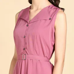 Rudraaksha Creations V-Neck Knee Length Fit & Flare Dress image 3