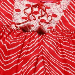 Biba Girls Print Tie-Up Neck A-Line Midi Dress image 2