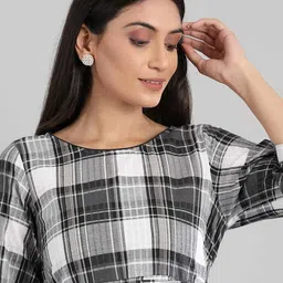 AURELIA Black Checked Empire Midi Dress image 2