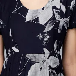 NIGHTSPREE Floral Printed Maternity Fit & Flare Midi Dress image 3