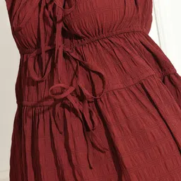 fuchsia PRETTY LOVING THING Puff Sleeve A-Line Midi Dress image 2